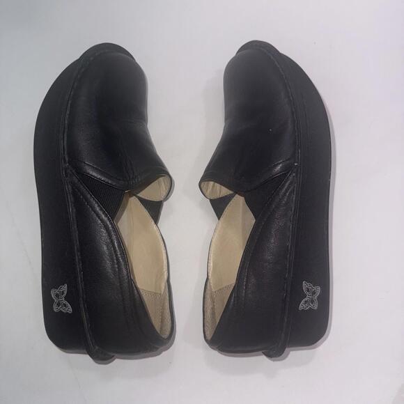 Alegria Deb Black Leather Old Money Classic Slip On Clogs Shoes Size 7-7.5 - Picture 6 of 14